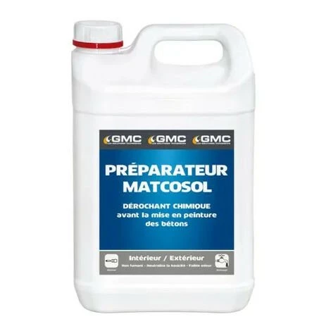 MATCOSOL PREPARATEUR 5L - Décrochant Chimique Avant Mise En Peinture Des Bétons Neufs Ou à Rénover - GMC - NC 1 MATCOSOL PREPARATEUR 5L - Décrochant Chimique Avant Mise En Peinture Des Bétons Neufs Ou à Rénover - GMC - NC