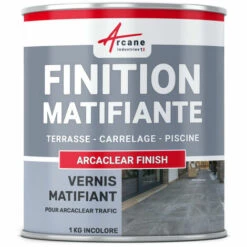Finition Mate étanchéité Carrelage Transparente Résine Polyuréthane Terrasse Balcon Piscine ARCACLEAR FINISH ARCANE INDUSTRIES - 1 Kg