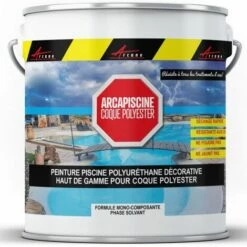 Peinture Piscine Coque Polyester - Peinture Hydrofuge / Imperméabilisante Piscine Et Bassin ARCANE INDUSTRIES Gris Clair Piscine (Ral 7035) - 5 Kg (jusqu'à 15m² Pour 2 Couches) - Gris Clair Piscine (Ral 7035) -Entretien de piscine Soldes Magasin 51669798 3