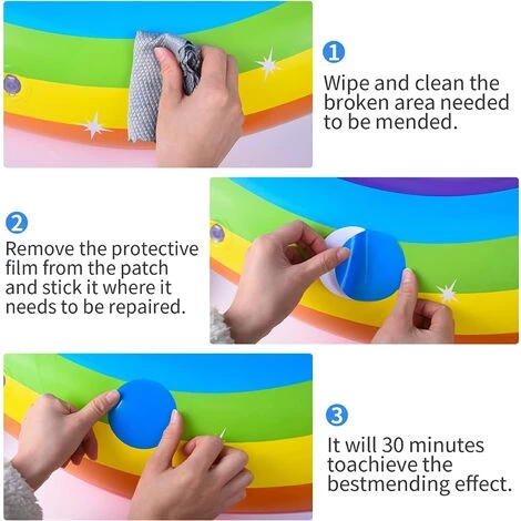 MACARON Kit De Réparation De Patch, Piscine Patch De Réparation Auto-Adhésif Étanche PVC Réparation Correctifs, Réparation Auto-Adhésifs En PVC Pour Gonflables Piscine (Bleu 30 Pièces)LO-Ron 3 MACARON Kit De Réparation De Patch, Piscine Patch De Réparation Auto-Adhésif Étanche PVC Réparation Correctifs, Réparation Auto-Adhésifs En PVC Pour Gonflables Piscine (Bleu 30 Pièces)LO-Ron – Image 3