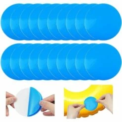HAZEL 20pcs Patchs De Réparation Piscine Auto-Adhésifs PVC Patch De Doublure De Piscine Rustine Piscine Gonflable Inflatable Pool Repair Patches Outil De Réparation Kayak,Jouets Gonflables Aquatique