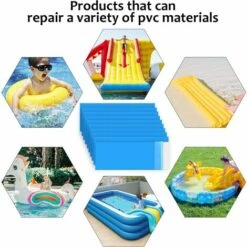 SLBRILLèRE 10 Pièces Patchs De Réparation Rectangles En PVC Autocollants Rustine De Réparation Étanche Outil De Réparation Patch Élastique De 10 * 25 Cm Pour Piscines Matelas Bouées Spas Gonflables -Entretien de piscine Soldes Magasin 64707075 3