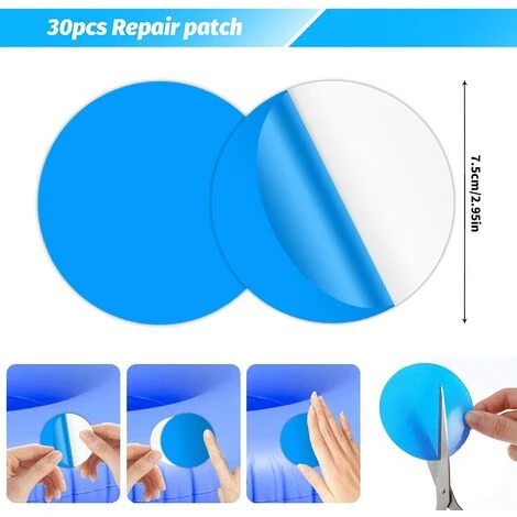 SLBRILLèRE Lot De 30 Patchs De Réparation Autocollants Pour Piscine En PVC - Kit De Réparation Pour Piscine - Autocollants De Réparation Sous L'eau - Ronds 3 SLBRILLèRE Lot De 30 Patchs De Réparation Autocollants Pour Piscine En PVC - Kit De Réparation Pour Piscine - Autocollants De Réparation Sous L'eau - Ronds – Image 3