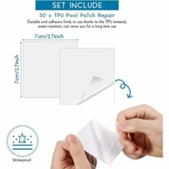 YEURIé 50 Pièces Kit De Patch De Réparation Gonflable TPU Patchs De Réparation Auto-Adhésifs Patch De Réparation Piscine Forme Carrée 7 X 7 Cm 6 YEURIé 50 Pièces Kit De Patch De Réparation Gonflable TPU Patchs De Réparation Auto-Adhésifs Patch De Réparation Piscine Forme Carrée 7 X 7 Cm -Entretien de piscine Soldes Magasin 66084641 2