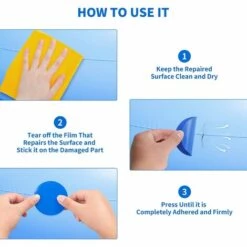 BF 20 Pièces Piscine Patchs Réparation Tente, PVC Kit Reparation Piscine, Autocollant Réparation Ruban Auto Adhésif Patches Rustine étanches Pour Sacs à Dos Veste Auvents Canots Pneumatiques -Entretien de piscine Soldes Magasin 66858445 5