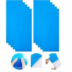 HABIENTôT 10 Pièces Patchs De Réparation Auto-Adhésifs PVC, Patch De Doublure De Piscine En Vinyle Caoutchoucs De Vinyle De Réparation De Bateau Pour Bateau,Bleus,Rectangles, Oi-FRIS