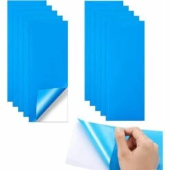 GRID COOL Patchs De Réparation Auto-Adhésifs PVC, Fmlkic Patch De Doublure De Piscine En Vinyle Caoutchoucs De Vinyle De Réparation De Bateau Pour Bateau,Bleus,Rectangles 10*25cm Bleue 10 Pièces,KoleZy